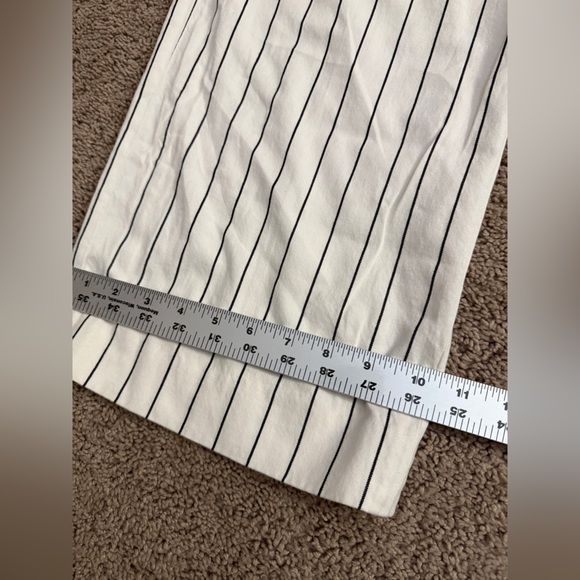 Ralph Lauren Pants Women size 6 Ivory Navy Stripe Andover Twill Mid Rise Pants - Picture 4 of 11